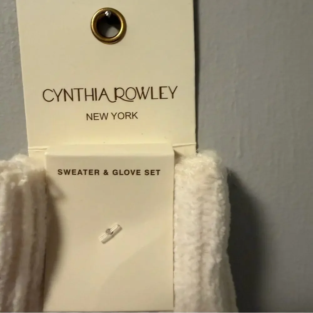 Cynthia Rowley  gloves in ivory with faux pearl embellishments